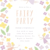 "fairy garden" - Children's Birthday Party Invitations in Peach by Angela Thompson - Detail