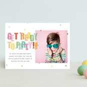 "Get Ready to Party" - Children's Birthday Party Invitations in Sprinkles by Stephanie Hawkes - Front