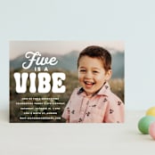 "Vibe" - Children's Birthday Party Invitations in Cloud by Jessie Steury - Front