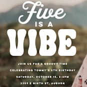 "Vibe" - Children's Birthday Party Invitations in Cloud by Jessie Steury - Detail
