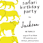 "modern safari party" - Children's Birthday Party Invitations in Sun by Phrosné Barwood - Detail