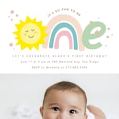 "so fun to be one" - Children's Birthday Party Invitations in Rainbow by Creo Study - Detail