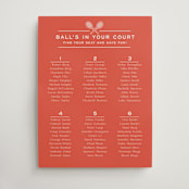 "Racquet" - Custom Seating Charts in Verona Sunset by Megan Davis - Front