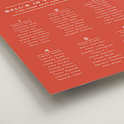 "Racquet" - Custom Seating Charts in Verona Sunset by Megan Davis - Detail