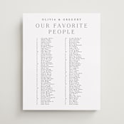 "Classy Type" - Custom Seating Charts in Lily by Hooray Creative - Front