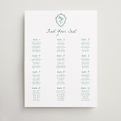 "Palm Tree Crest" - Custom Seating Charts in Palm by Erika Firm - Front