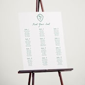 "Palm Tree Crest" - Custom Seating Charts in Palm by Erika Firm - In Use