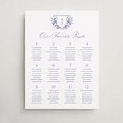 "watercolor flowers crest" - Custom Seating Charts in Dusty Blue by Cass Loh - Front