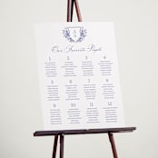 "watercolor flowers crest" - Custom Seating Charts in Dusty Blue by Cass Loh - In Use