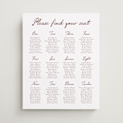 "Handwritten" - Custom Seating Charts in Wine by Cass Loh - Front