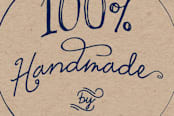 "100% Handmade" - Custom Stickers in Kraft by Jennifer Thomke - In Use