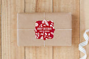"Merry Christmas Leaf" - Custom Stickers in Holly by Jan Shepherd - Front