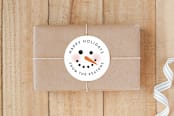 "Snowman Face" - Custom Stickers in Coal by Jill Means - Front