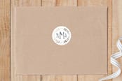 "Glittered Monogram" - Custom Stickers in Golden Seal by Erin Deegan - Front