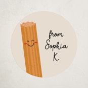 "ChurrOK" - Custom Stickers in Dough by Erica Krystek - Front