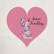 "Oodles of Poodles" - Custom Stickers in Pinky by mo kelley - Front