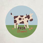 "Moo-velous friend" - Custom Stickers in Brown Cow by Sherley Ferreira - Front