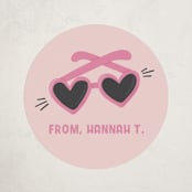 "Heart Eyes Sunglasses" - Custom Stickers in Bubblegum by Olivia Goree - Front
