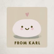 "So Mochi" - Custom Stickers in Olive by Ani Somi - Front