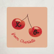 "Cherry Sweet" - Custom Stickers in Peach by Gwen Bedat - Front