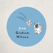 "home run!" - Custom Stickers in Sky by Erin L. Wilson - Front