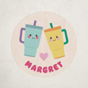 "Fill my cup" - Custom Stickers in Candy by Pixel and Hank - Front
