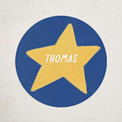 "Superstar Valentine" - Custom Stickers in Blue Slate by Sabrina Excene - Front