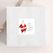 "Santa Knows How to Floss" - Custom Stickers in Berry by Baumbirdy - Front