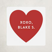 "Happy Heart Day" - Custom Stickers in Red Hot by Jessica Ogden - Front