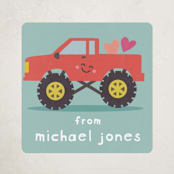"Wheely good friend" - Custom Stickers in Seafoam by Creo Study - Front