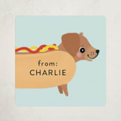 "hot dog" - Custom Stickers in Pool by Itsy Belle Studio - Front