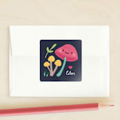 "funghi" - Custom Stickers in Midnight by peetie design - Front