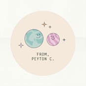 "Happy Planets" - Custom Stickers in Latte by Olivia Goree - In Use