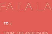 "Fa la la la la" - Custom Stickers in Coral by Joyce Pinheiro - In Use