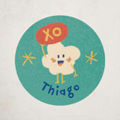 "Happy pop" - Custom Stickers in Sweet Mint by Leia Matt - Front