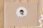 "A Baby Holiday" - Custom Stickers in Snow by Christina Novak - Front