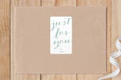 "Just for You" - Custom Stickers in Mint by Chelsey Scott - Front