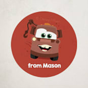 "Disney and Pixar's Cars To My Tows" - Custom Stickers in Rust by Erica Krystek - Front