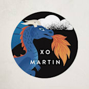 "Dragon" - Custom Stickers in Navy by Alethea and Ruth - Front