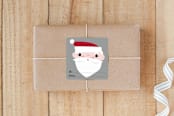 "Santa Gift Tag" - Custom Stickers in Silver Bell by Shannon Hays - Front