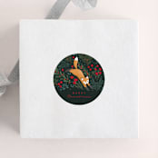 "Festive Animals" - Custom Stickers in Charcoal by Shannon Chen of Four Wet Feet Studio - Front