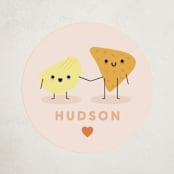 "Friend-chip" - Custom Stickers in Grapefruit by Hudson meet Rose - Front