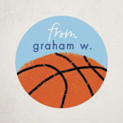 "Basketball" - Custom Stickers in Skyblue by Erin L. Wilson - Front
