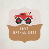"wheelie truck" - Custom Stickers in Berry by Kanika Mathur - Front