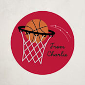 "Best Swishes" - Custom Stickers in Cherry by Erica Krystek - Front