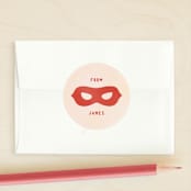 "Super Cape" - Custom Stickers in Peach by Michelle Taylor - Front