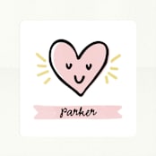 "Happy Heart Day" - Custom Stickers in Citrus by Melissa Egan of Pistols - In Use