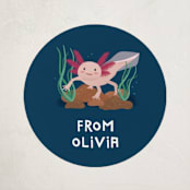 "A'Lotl" - Custom Stickers in Fresh Water by Erica Krystek - Front
