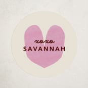 "folksy paper hearts" - Custom Stickers in Cranberry by Carrie Moradi - Front