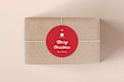 "Santa Santa Santa" - Custom Stickers in Santa Suit by Jennifer Postorino - Front